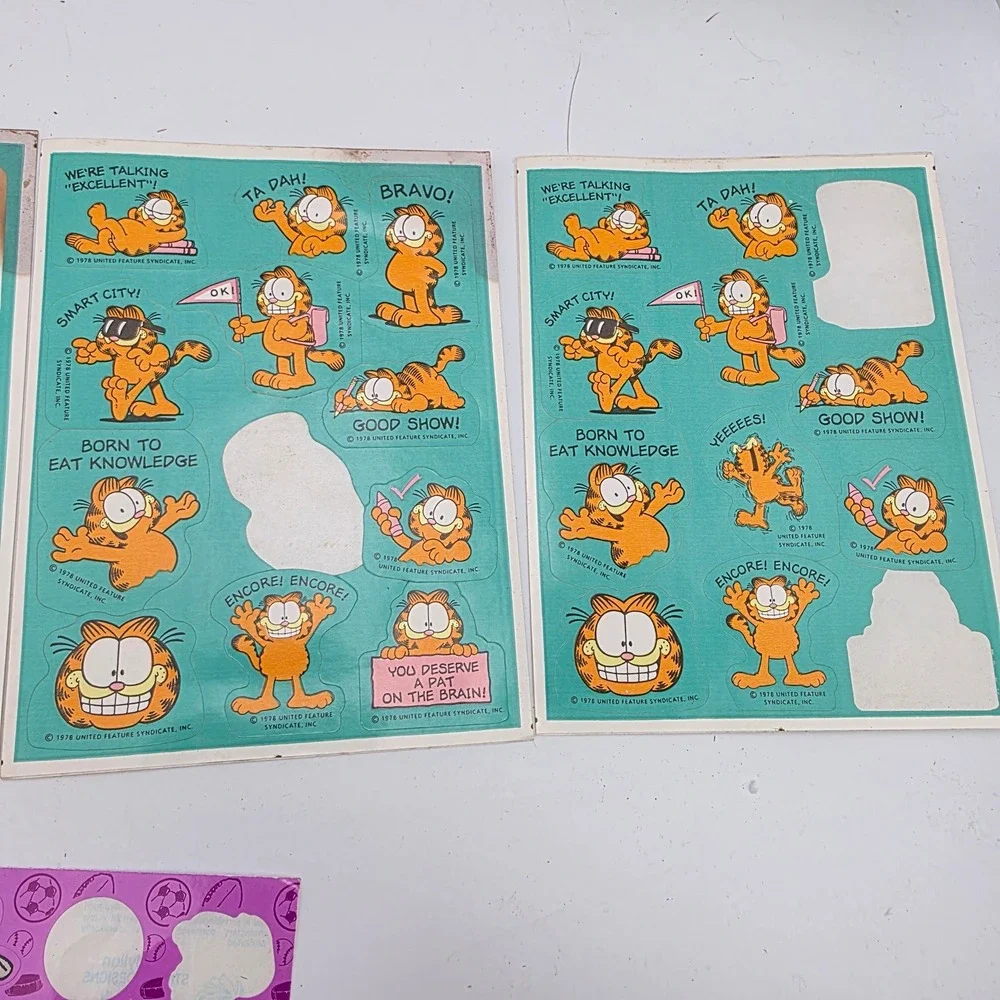 Vintage Sticker Lot Disney Winnie Pooh Tigger Peanuts Snoopy Garfield Hallmark